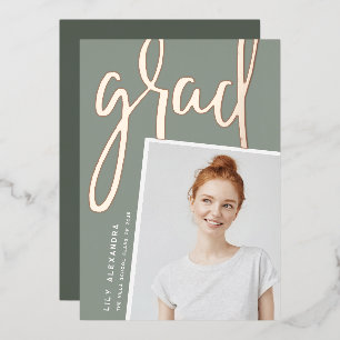 Perspective Foil Photo Graduation Announcement