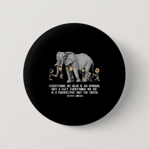 Perspective Quote Marcus Aurelius Elephant Illustr 6 Cm Round Badge