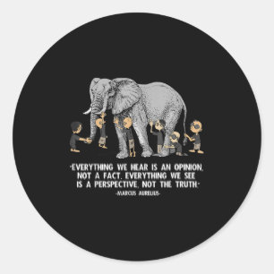 Perspective Quote Marcus Aurelius Elephant Illustr Classic Round Sticker