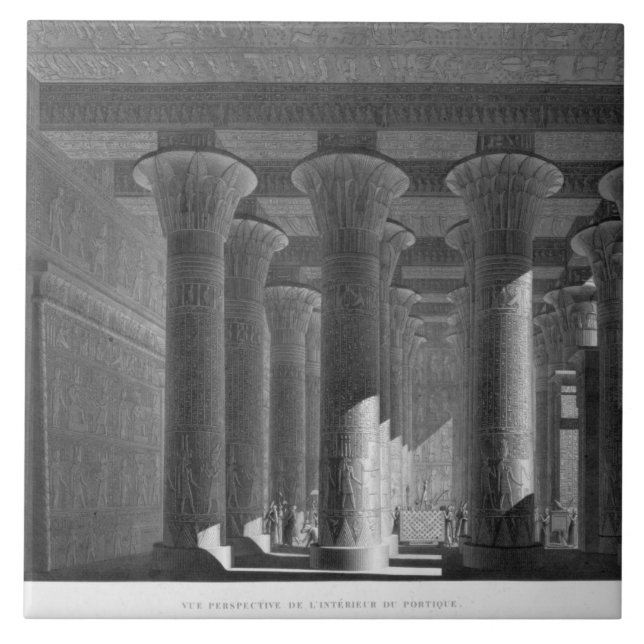 Perspective view of the portico interior, Esne (La Tile (Front)