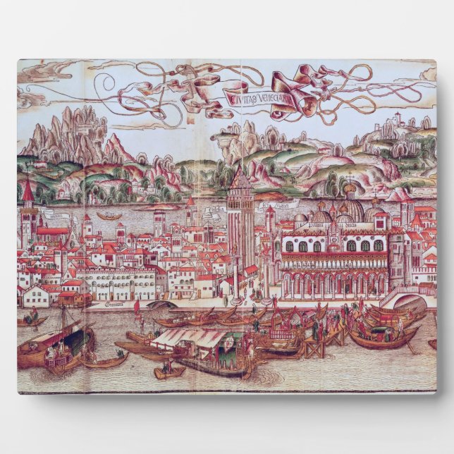 Perspective view of Venice (detail) from 'Opusculu Plaque (Front)