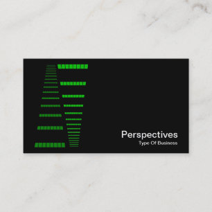 Perspectives - Green and White on Black Business Card