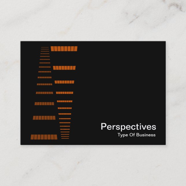 Perspectives - Orange and White on Black Business Card (Front)