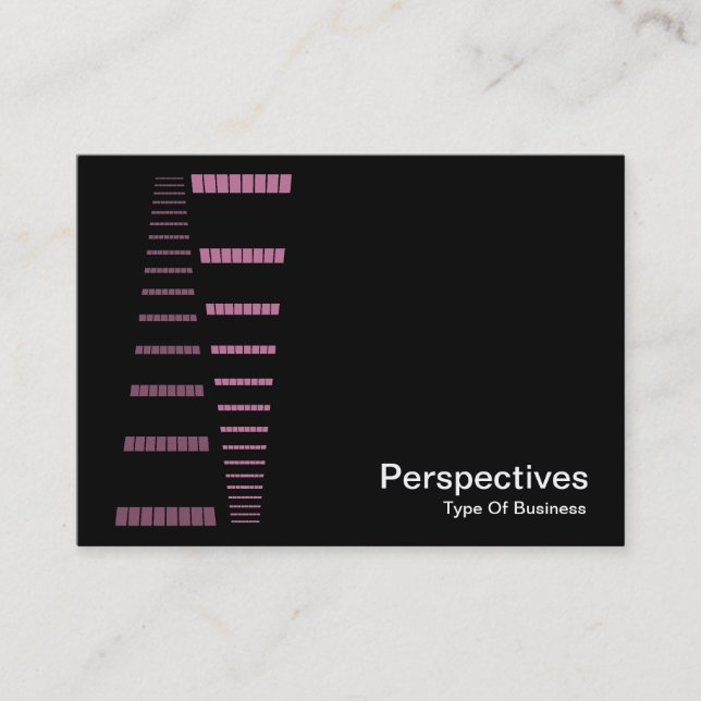 Perspectives - Pink and White on Black Business Card (Front)