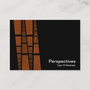 Perspectives v2 - Orange and White on Black Business Card
