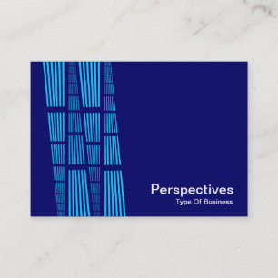 Perspectives v2 - Sky Blue and White on Deep Navy Business Card