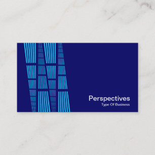 Perspectives v2 - Sky Blue and White on Deep Navy Business Card