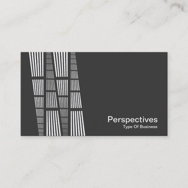 Perspectives v2 - White on Dark Grey Business Card (Front)