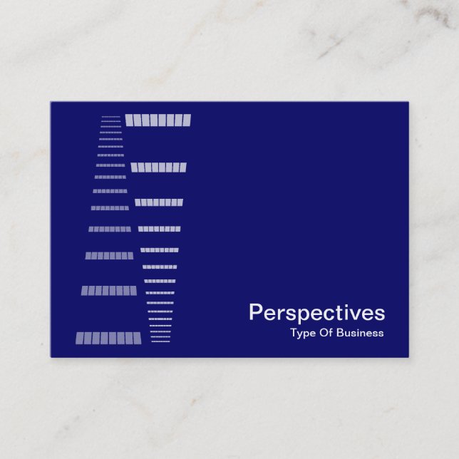 Perspectives - White on Deep Navy Blue Business Card (Front)