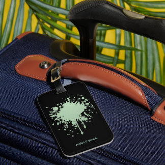 Perssonalized Green Mint Black Luggage Tag