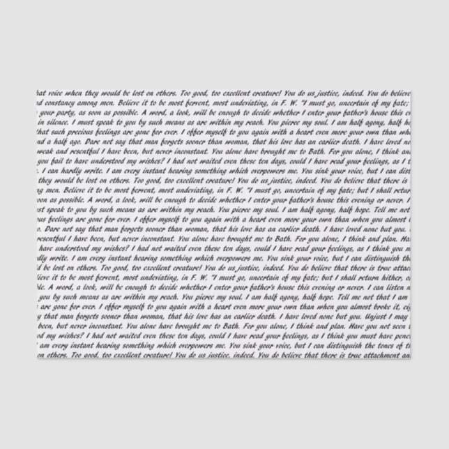 Persuasion Text Tissue Paper (Front)