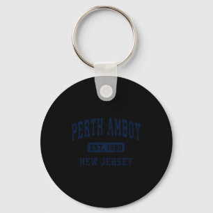 Perth Amboy New Jersey Nj Vintage Established Comf Key Ring