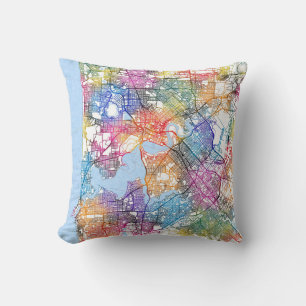 Perth Australia City Map Cushion