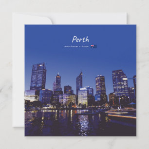 Perth, Australia - City Skyline Night Invitation