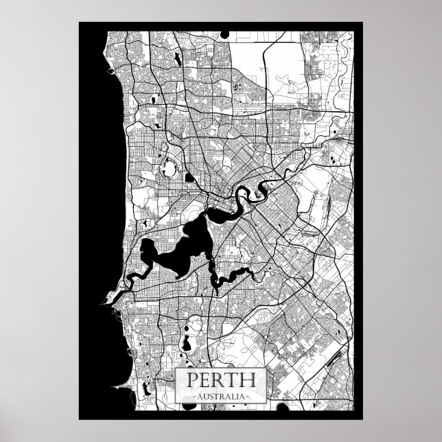 Perth Australia Map Poster (Front)