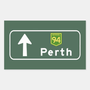 Perth, Australia Road Sign Rectangular Sticker