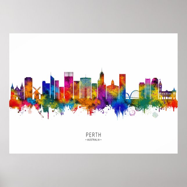 Perth Australia Skyline Poster (Front)
