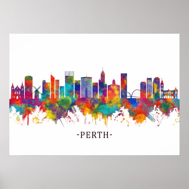 Perth Australia Skyline Poster (Front)