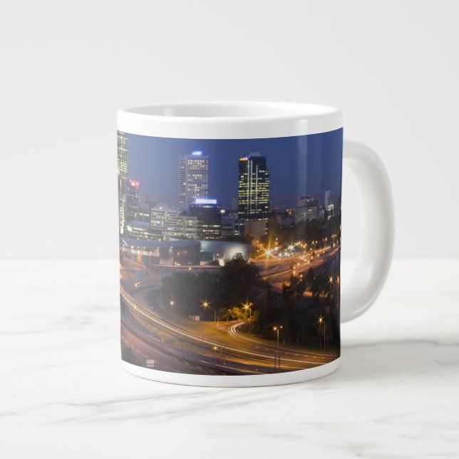 Perth, Australia. View of downtown Perth from Large Coffee Mug (Front Right)
