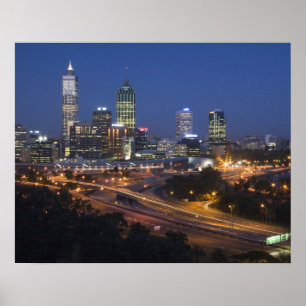 Perth, Australia. View of downtown Perth from Poster
