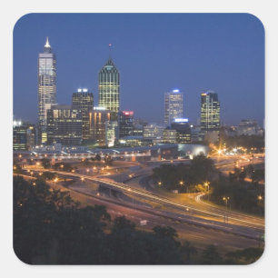 Perth, Australia. View of downtown Perth from Square Sticker