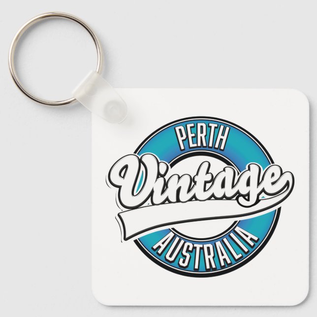 Perth Australia vintage logo Key Ring (Front)