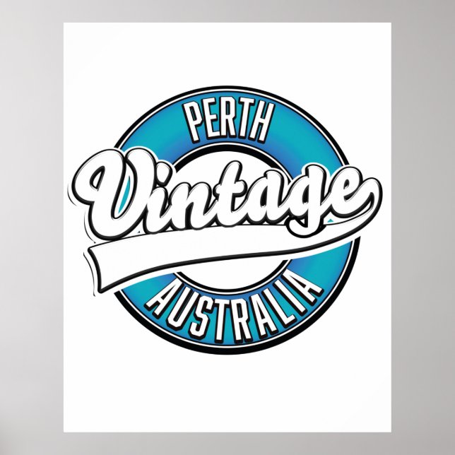 Perth Australia vintage logo Poster (Front)