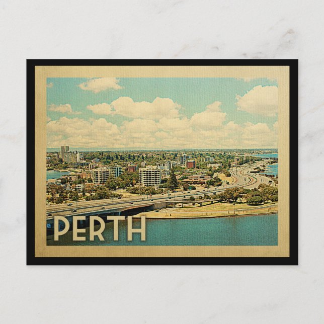 Perth Australia Vintage Travel Postcard (Front)