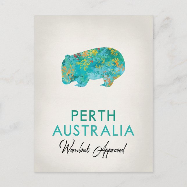 Perth Australia Wombat Postcard (Front)