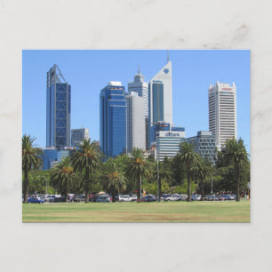perth city buildings postcard