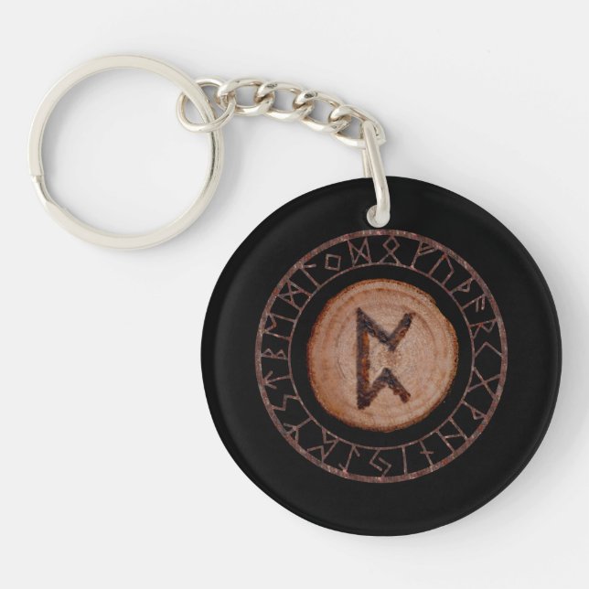 Perthro - Elder Futhark rune Key Ring (Front)