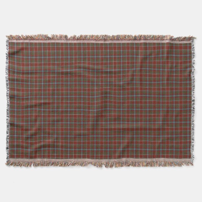 Perthshire Scotland District Weathered Tartan Throw Blanket (Front)