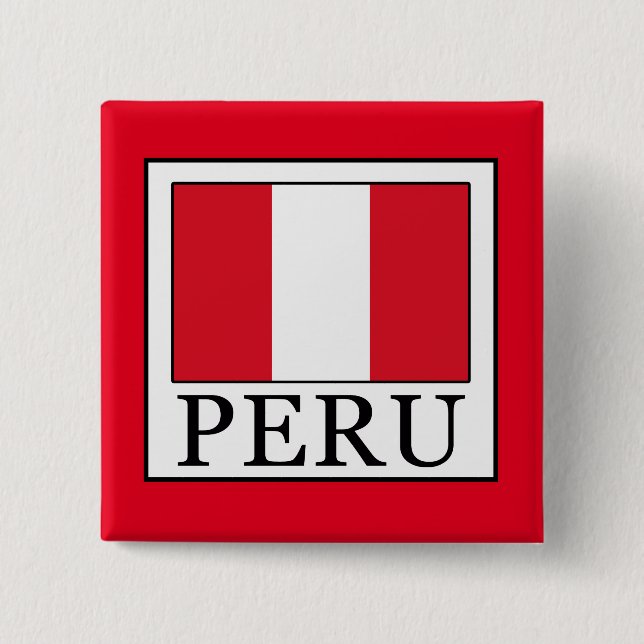 Peru 15 Cm Square Badge (Front)