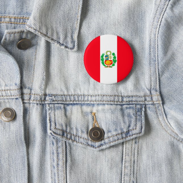 Peru 6 Cm Round Badge (In Situ)