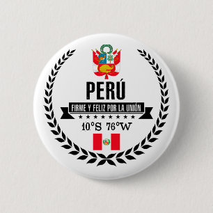 Peru 6 Cm Round Badge