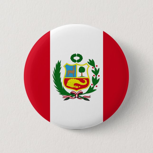 Peru 6 Cm Round Badge (Front)