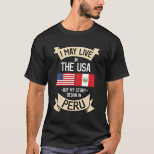 Peru American Flag Usa Peruvian Roots T-Shirt