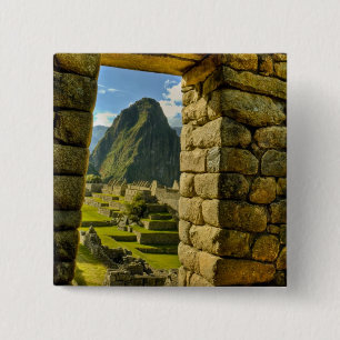 Peru, Andes, Andes Mountains, Machu Picchu, 15 Cm Square Badge