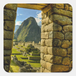 Peru, Andes, Andes Mountains, Machu Picchu, Square Sticker