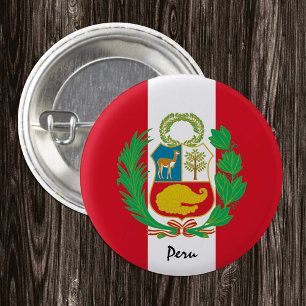 Peru button, patriotic Peruvian Flag fashion 3 Cm Round Badge