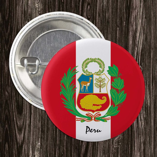 Peru button, patriotic Peruvian Flag fashion 3 Cm Round Badge (Creator Uploaded)