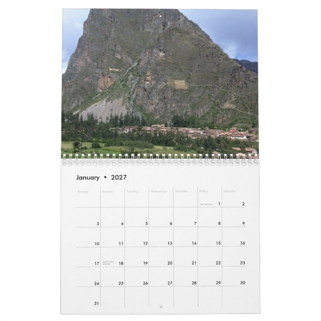Peru Calendar (Jan 2027)