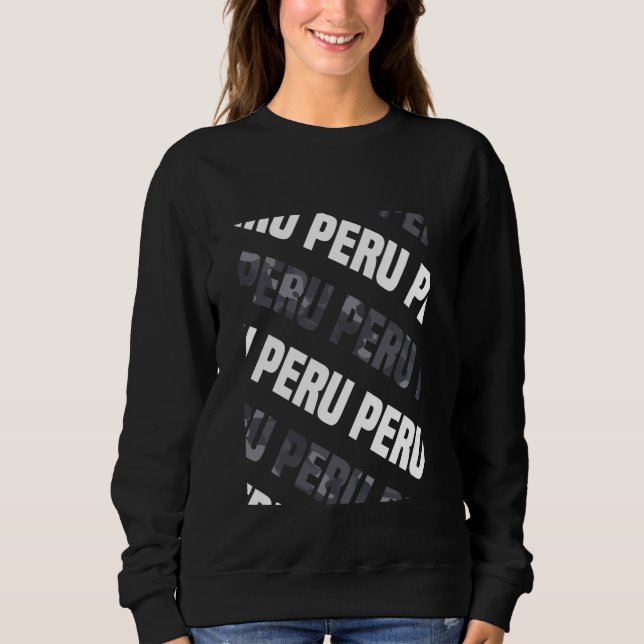 Peru Camo Pattern Grey Camouflage Sweatshirt (Front)