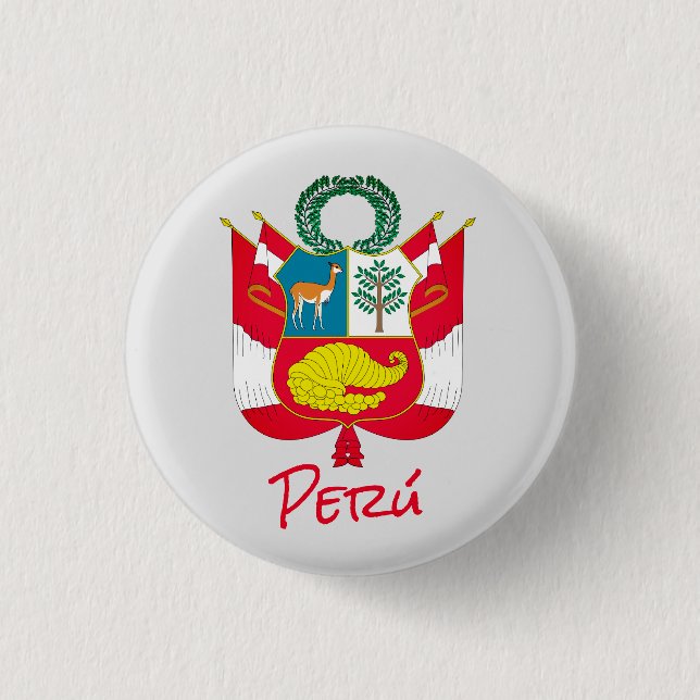 Peru Coat of Arms 3 Cm Round Badge (Front)