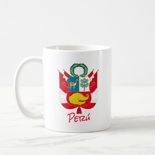 Peru Coat of Arms Coffee Mug (Left)