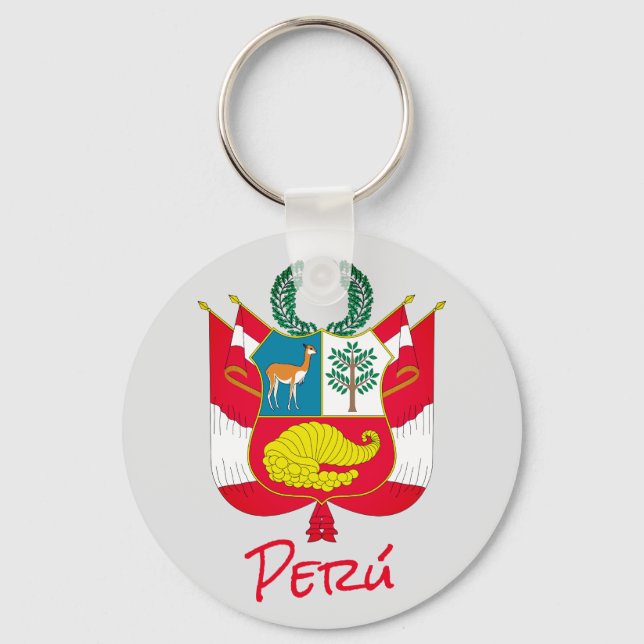 Peru Coat of Arms Key Ring (Front)