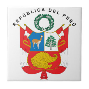 Peru Coat Of Arms Tile