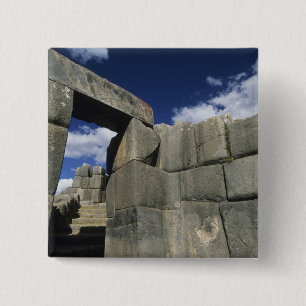 Peru, Cuzco, Sacsayhuaman fortress, good example 15 Cm Square Badge