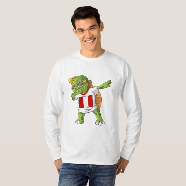 Peru Dabbing Turtle T-Shirt (Front Full)