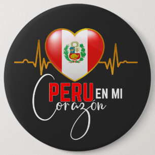 Peru en mi Corazon Peruvian Pride 6 Cm Round Badge